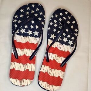 Women's stars and strips flip flops